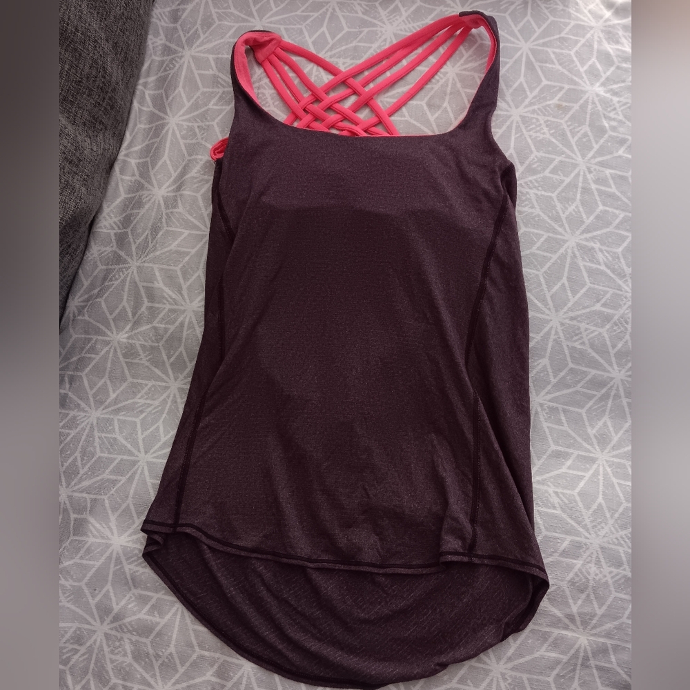 Lululemon Free To Be Serene Marron Tank (2 In 1) Medium Support For C/D Cup
